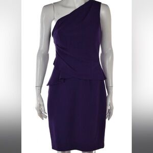 Cynthia Steffe Dress Size 0 Purple Solid Sheath One Shoulder